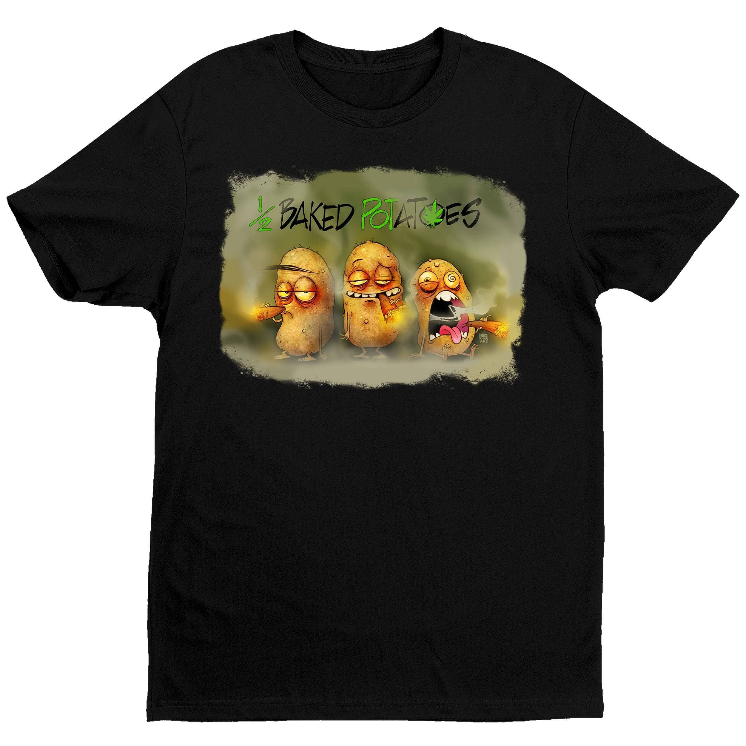 Half Baked Trio T-Shirt - Black - Get Down Art