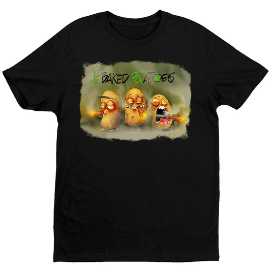 Half Baked Trio T-Shirt - Black - Get Down Art