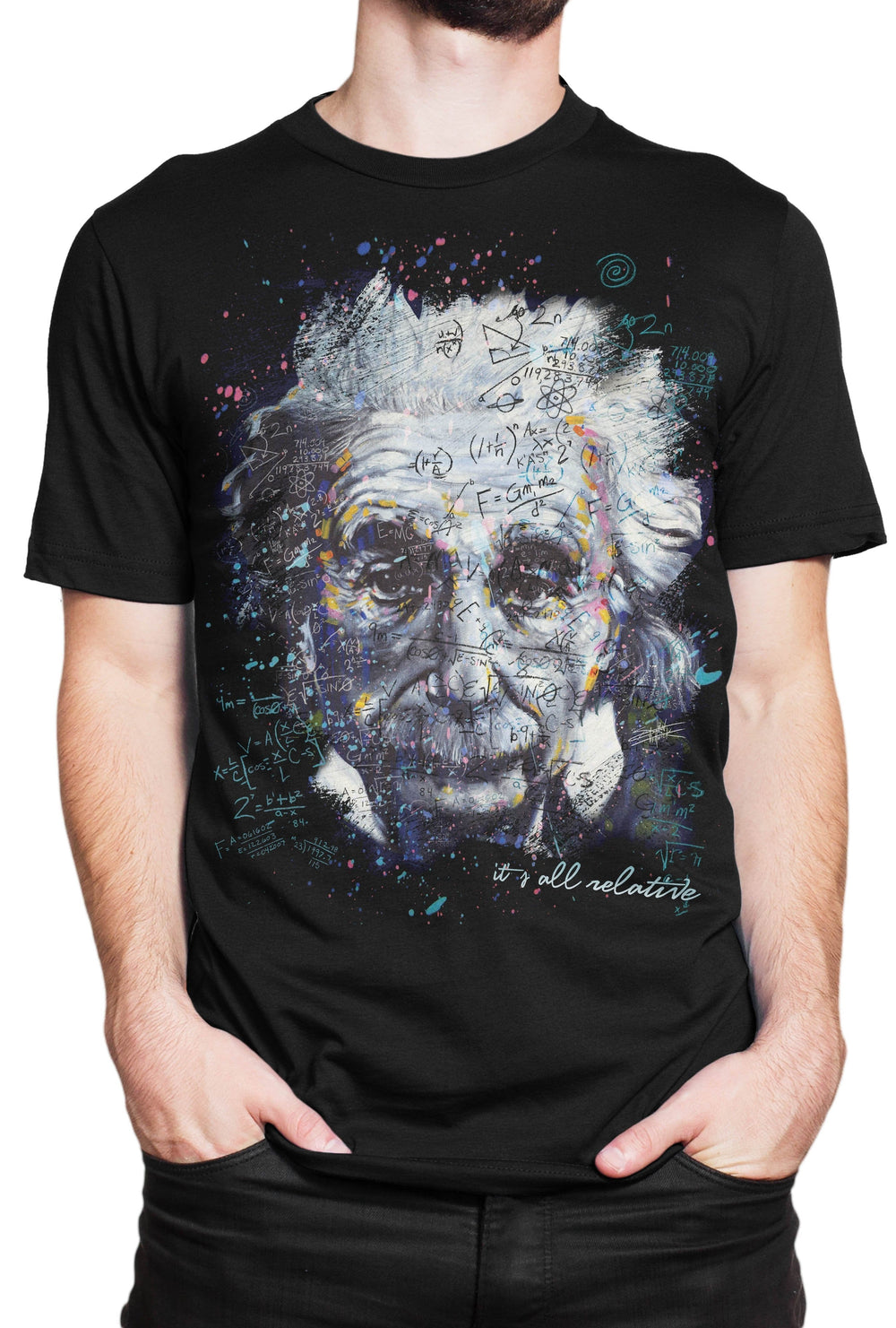 Einstein It's All Relative T-shirt - Black - Get Down Art