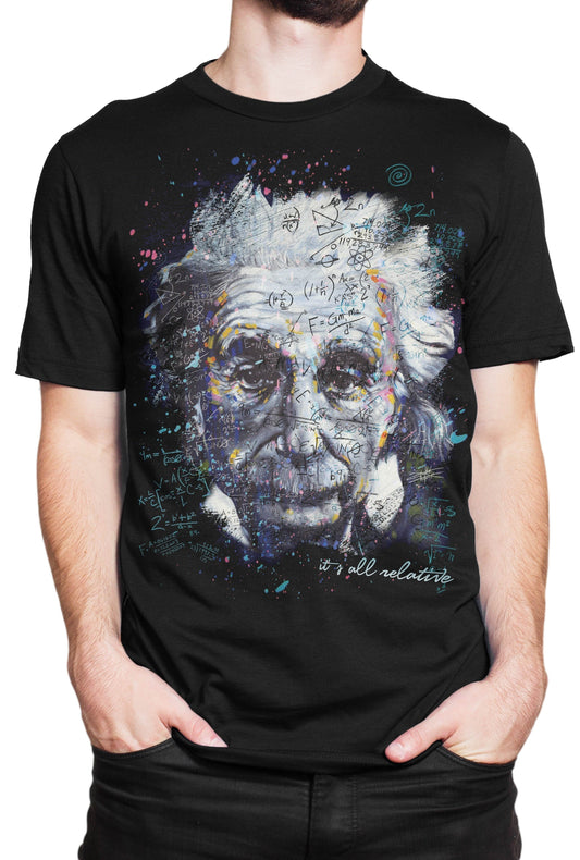Einstein It's All Relative T-shirt - Black - Get Down Art