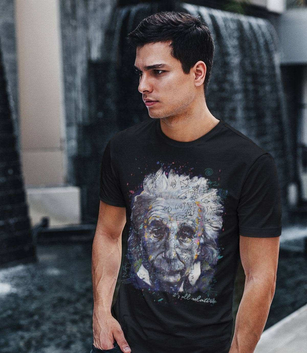 Einstein It's All Relative T-shirt - Black - Get Down Art - Flyclothing LLC