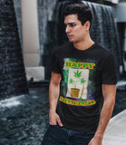 Happy Little Trees T-Shirt - Black - Get Down Art