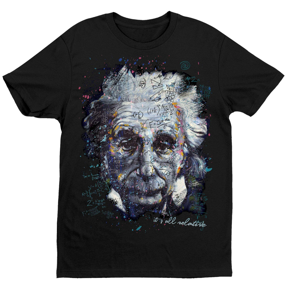 Einstein It's All Relative T-shirt - Black - Get Down Art - Flyclothing LLC