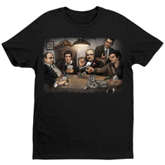 Gangsters Playing Poker T-Shirt - Black - Get Down Art