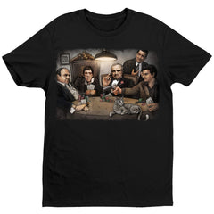 Gangsters Playing Poker T-Shirt - Black