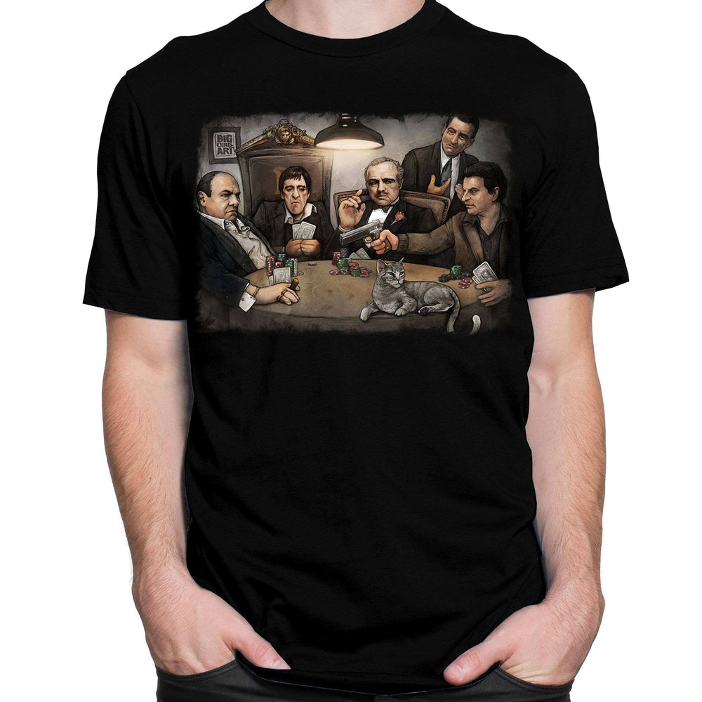Gangsters Playing Poker T-Shirt - Black - Get Down Art - Flyclothing LLC