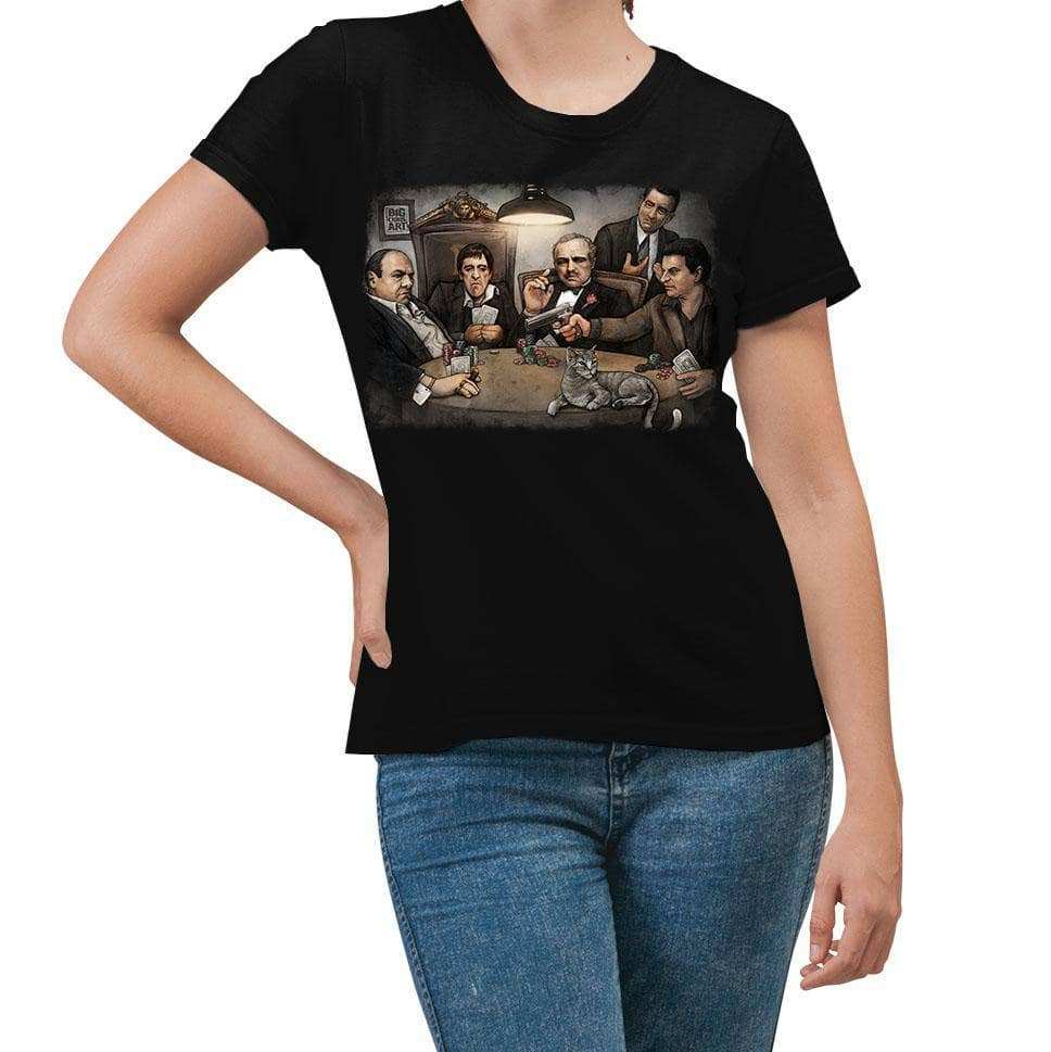 Gangsters Playing Poker T-Shirt - Black - Get Down Art - Flyclothing LLC