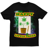 Happy Little Trees T-Shirt - Black - Get Down Art