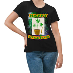 Happy Little Trees T-Shirt - Black - Get Down Art