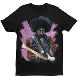 Jimi Hendrix Painted T-Shirt - Black - Get Down Art