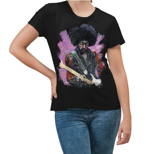 Jimi Hendrix Painted T-Shirt - Black