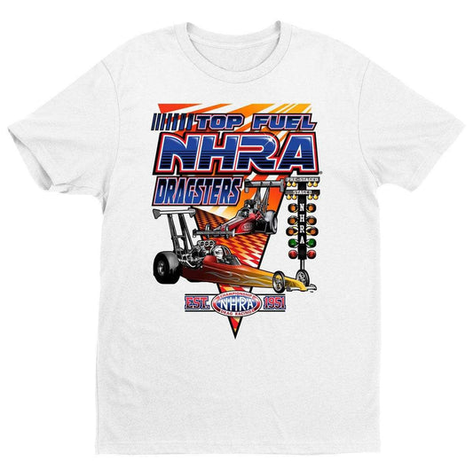NHRA Double Dragsters T-Shirt - White - Get Down Art - Flyclothing LLC