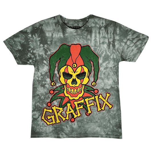 Rasta Graffix Logo T-shirt - Green Tie Dye - Get Down Art
