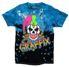 T-Shirt S Neon Graffix Blue Black T-Shirt