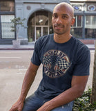 SHELBY American Crossed Flags T-Shirt - Navy - Get Down Art