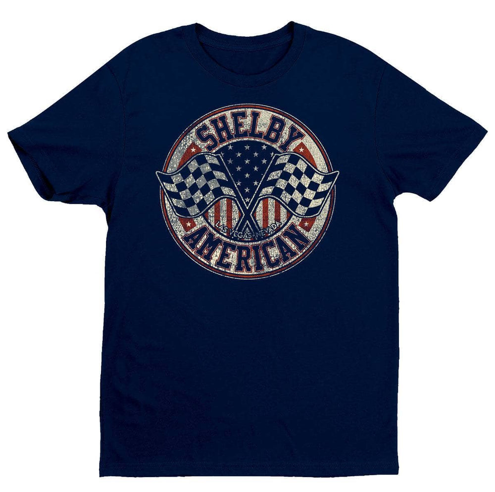 SHELBY American Crossed Flags T-Shirt - Navy - Get Down Art