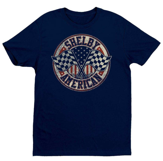 SHELBY American Crossed Flags T-Shirt - Navy - Get Down Art - Flyclothing LLC