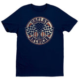 SHELBY American Crossed Flags T-Shirt - Navy - Get Down Art