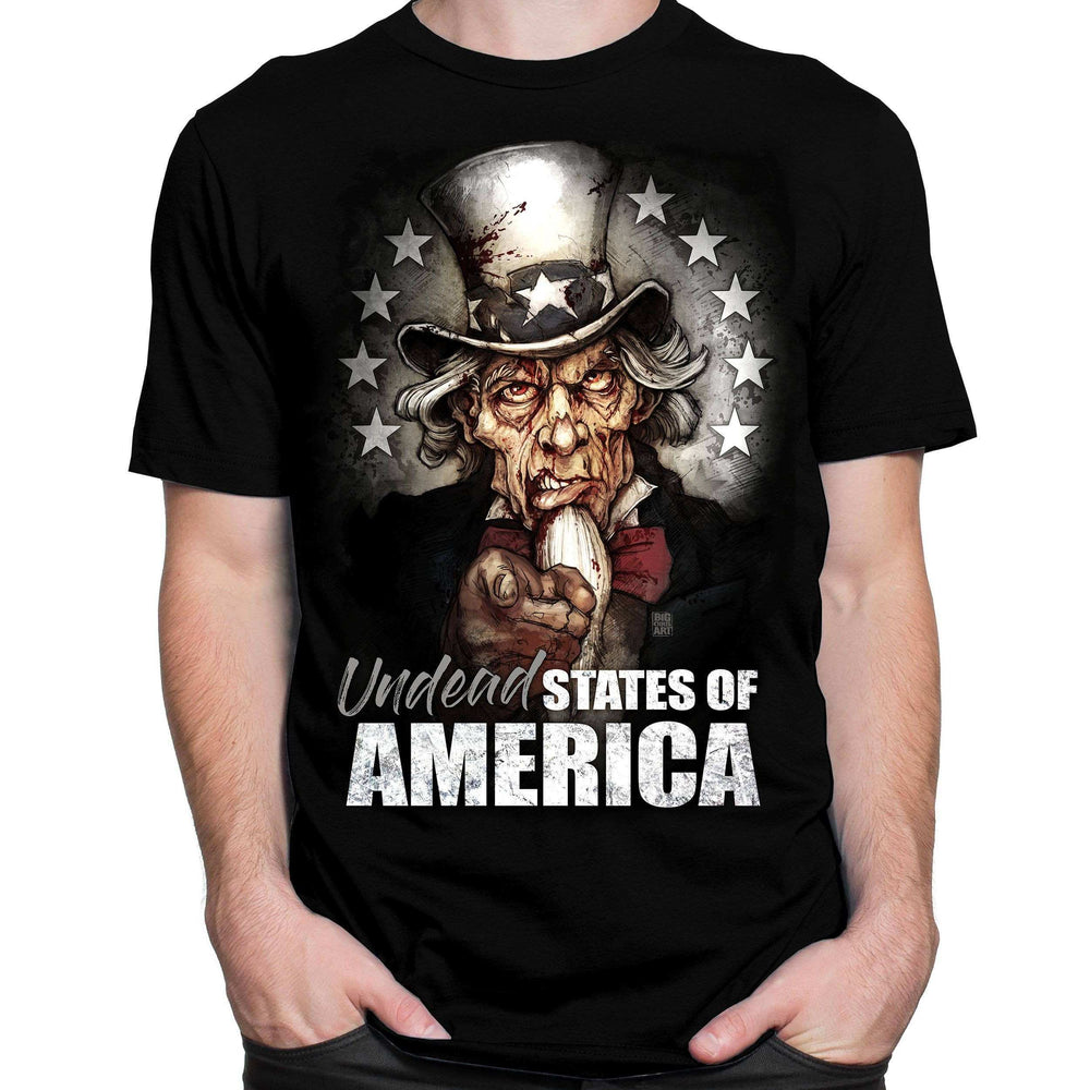 Undead States of America T-Shirt - Black - Get Down Art - Flyclothing LLC