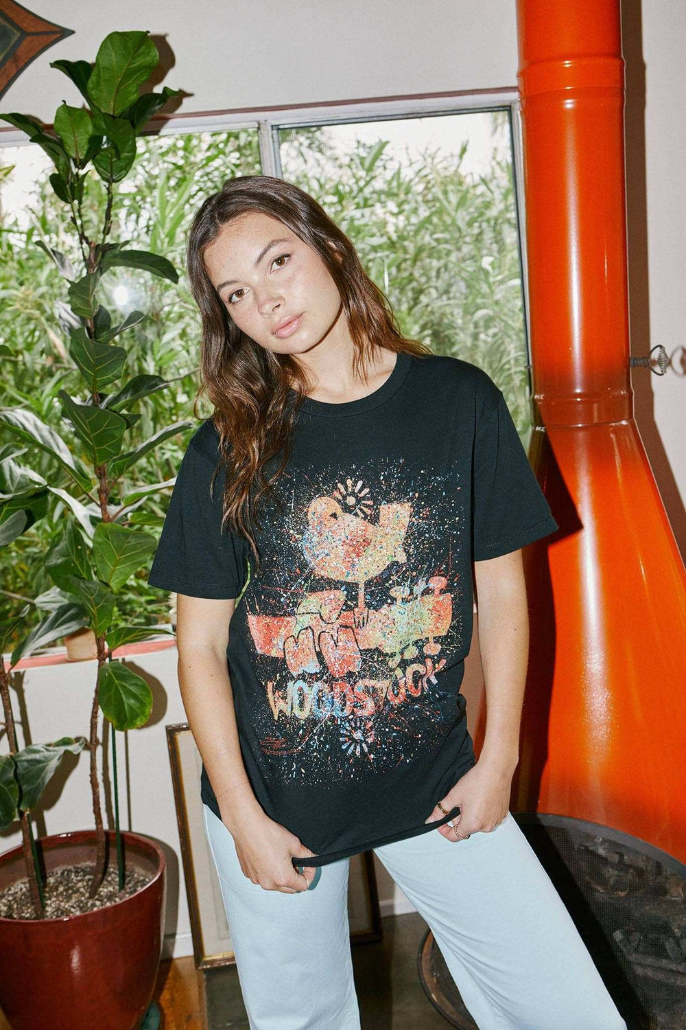 Woodstock Splatter T-Shirt - Black - Get Down Art - Flyclothing LLC