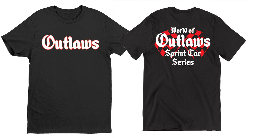 Outlaw Double Flag T-Shirt - Black - Get Down Art