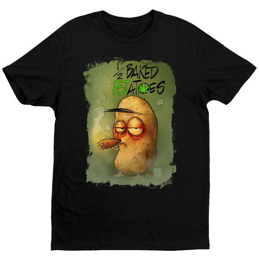 Half Baked Potato T-Shirt - Black - Get Down Art