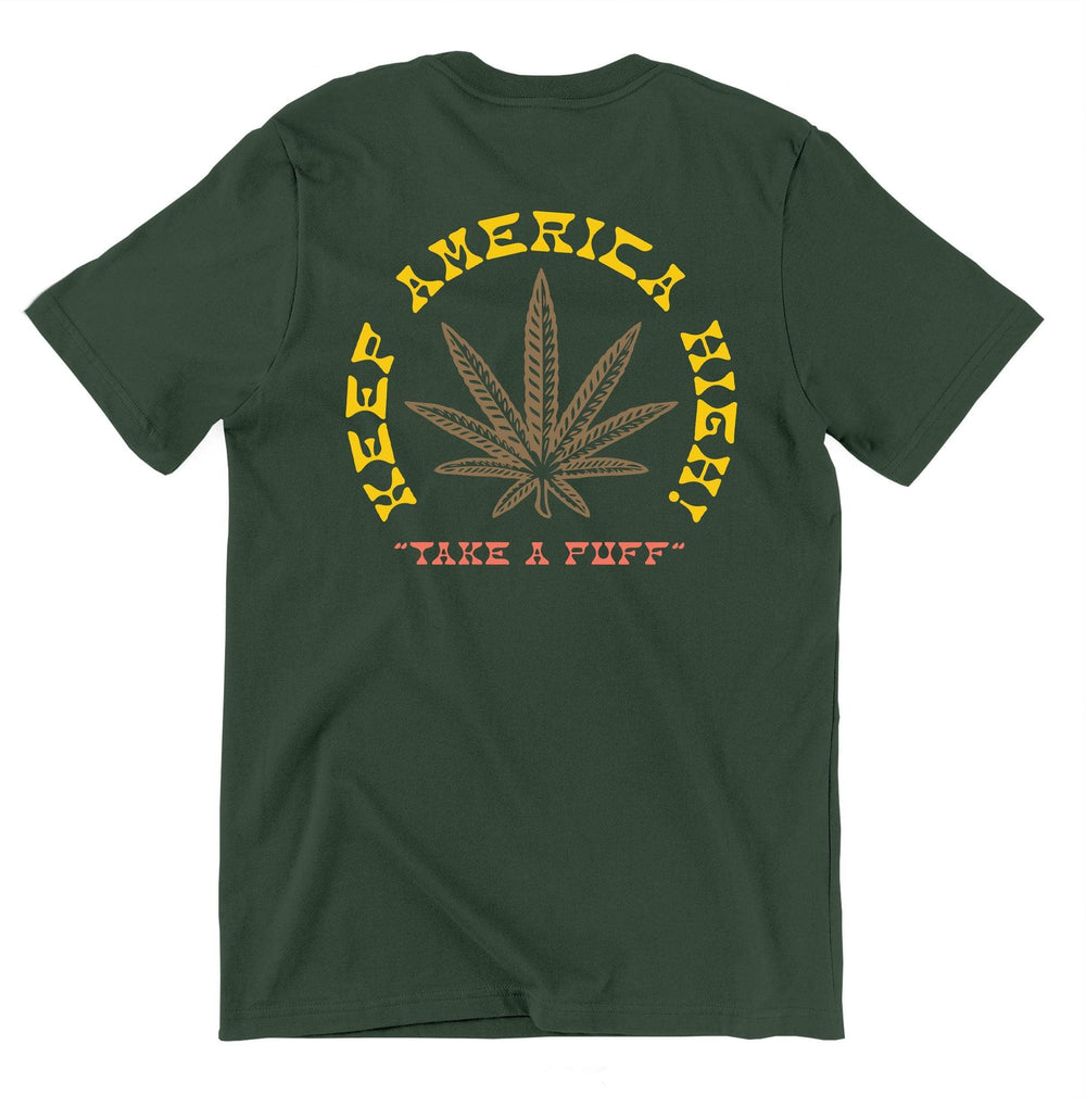 Take A Puff T-Shirt - Olive - Get Down Art