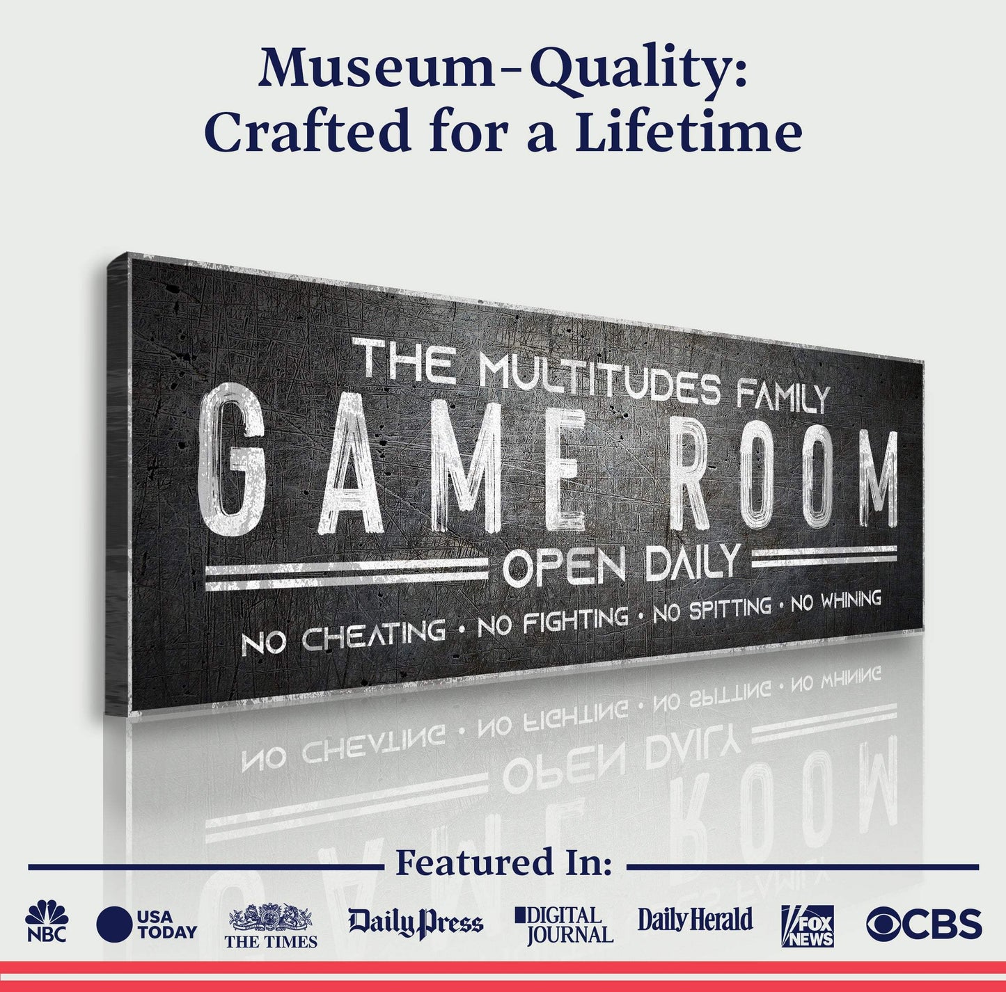 Family Game Room Sign - Tailored Canvases - Flyclothing LLC