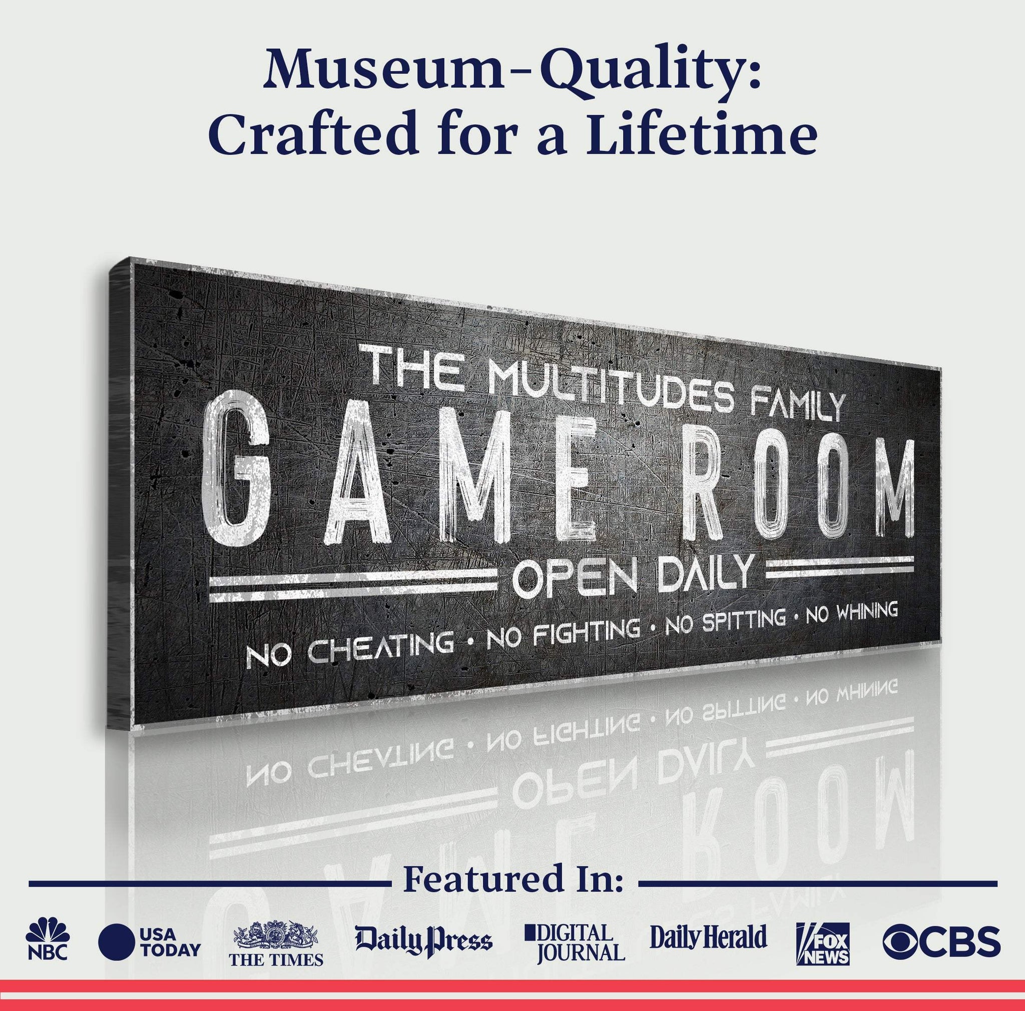 Family Game Room Sign - Tailored Canvases - Flyclothing LLC