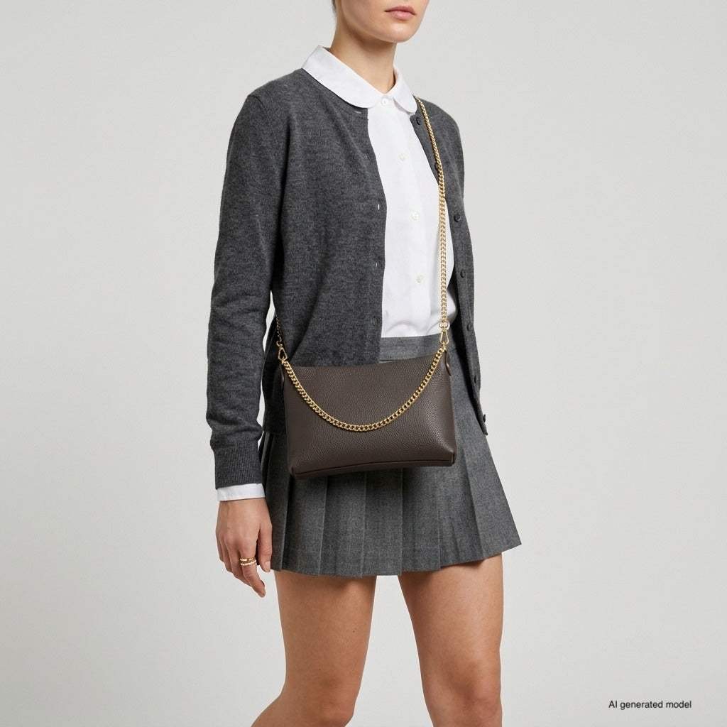 Italian Genuine Calf Leather Crossbody Bag 101315 - TAKEASY - Flyclothing LLC