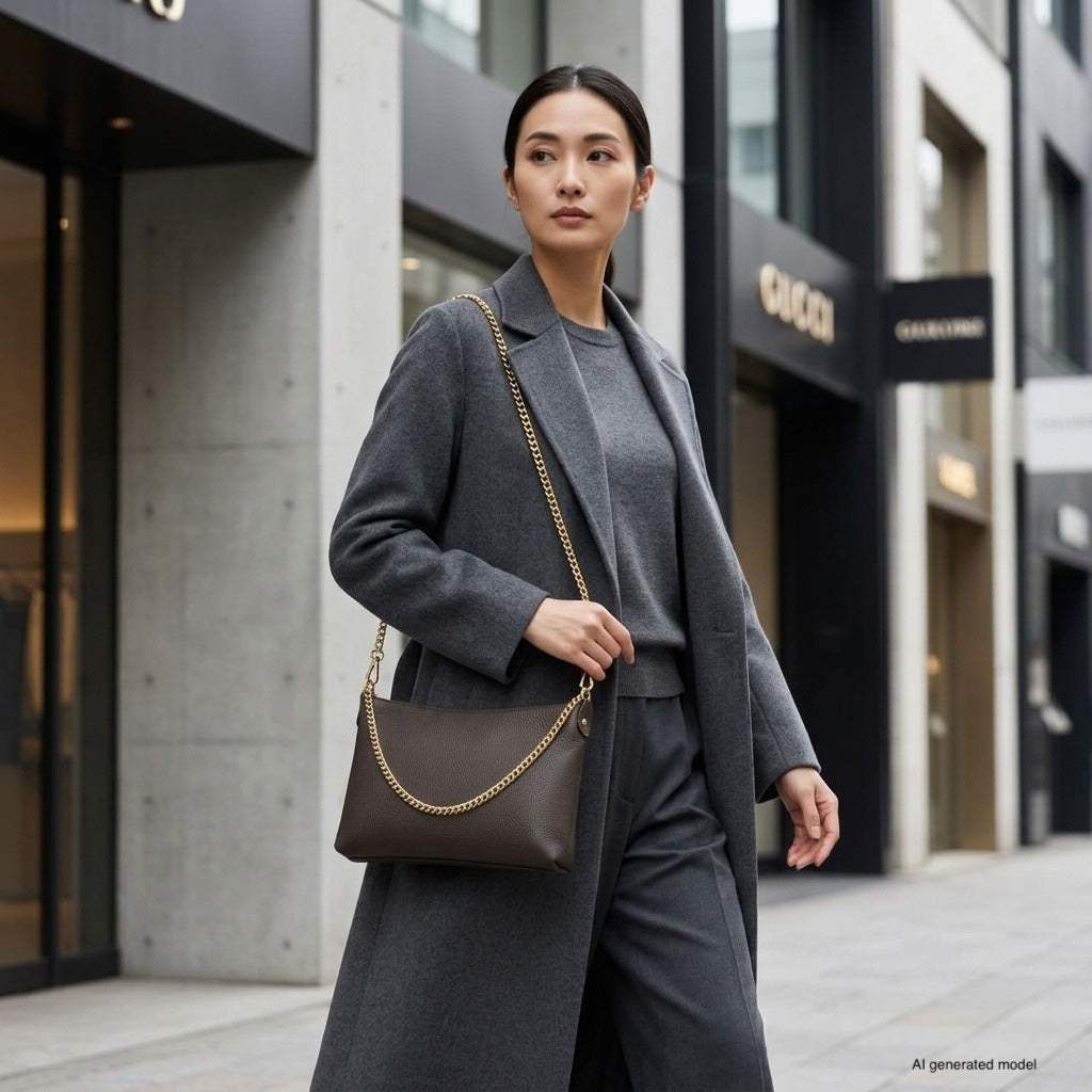 Italian Genuine Calf Leather Crossbody Bag 101315 - TAKEASY - Flyclothing LLC