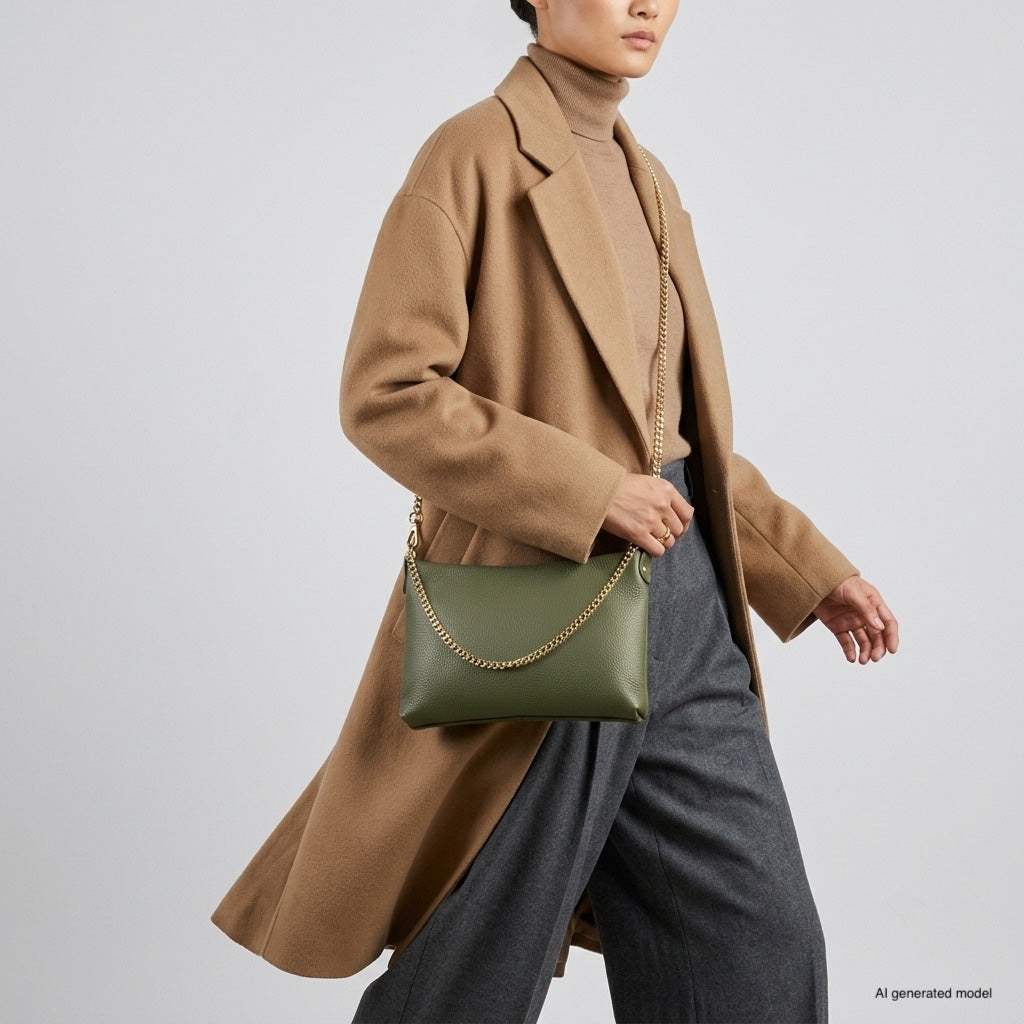 Italian Genuine Calf Leather Crossbody Bag 101315 - TAKEASY - Flyclothing LLC