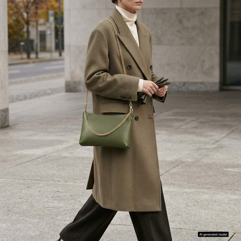 Italian Genuine Calf Leather Crossbody Bag 101315 - TAKEASY - Flyclothing LLC