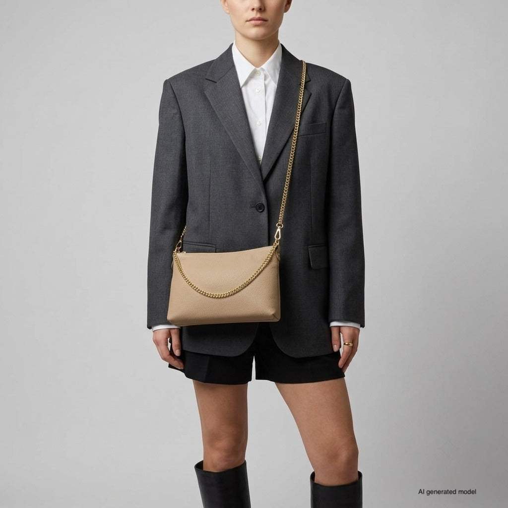 Italian Genuine Calf Leather Crossbody Bag 101315 - TAKEASY - Flyclothing LLC