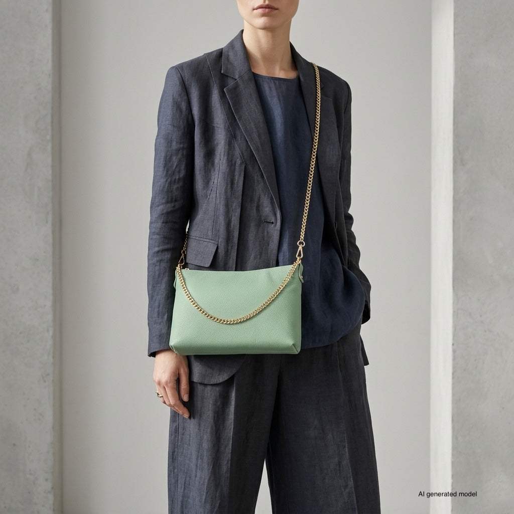Italian Genuine Calf Leather Crossbody Bag 101315 - TAKEASY - Flyclothing LLC