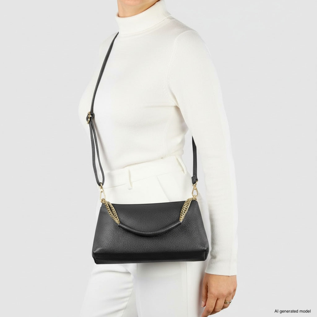 Italian Genuine Calf Leather Crossbody Bag 171522 - TAKEASY - Flyclothing LLC