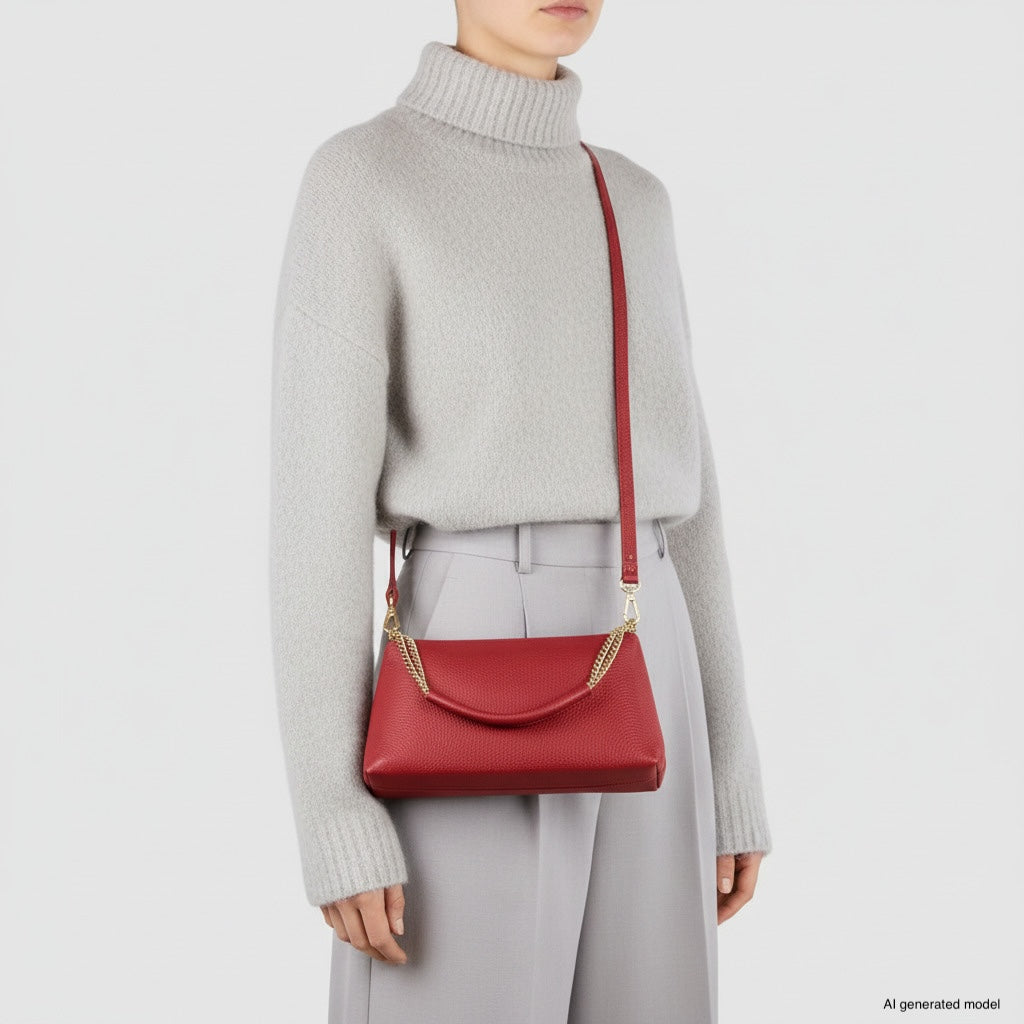 Italian Genuine Calf Leather Crossbody Bag 171522 - TAKEASY - Flyclothing LLC