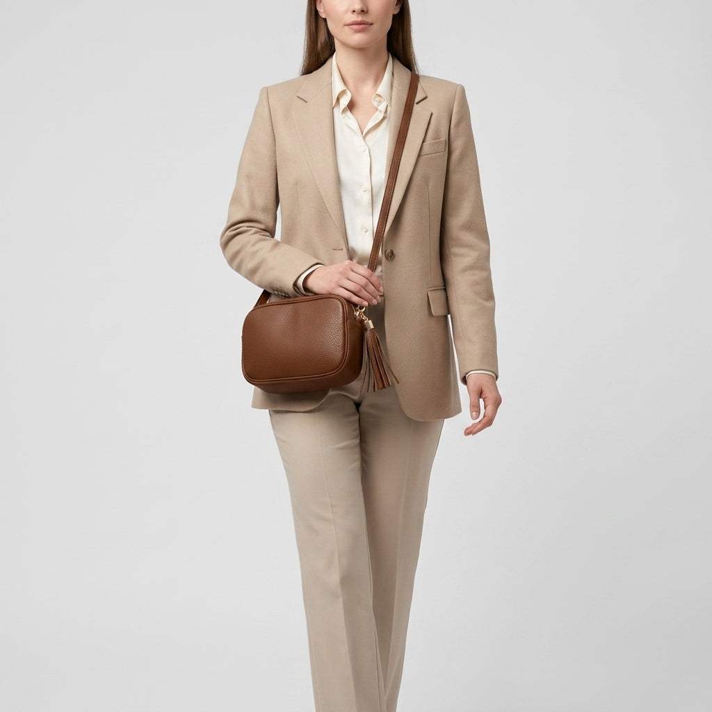 Italian Genuine Calf Leather Crossbody Bag 231302 - TAKEASY - Flyclothing LLC