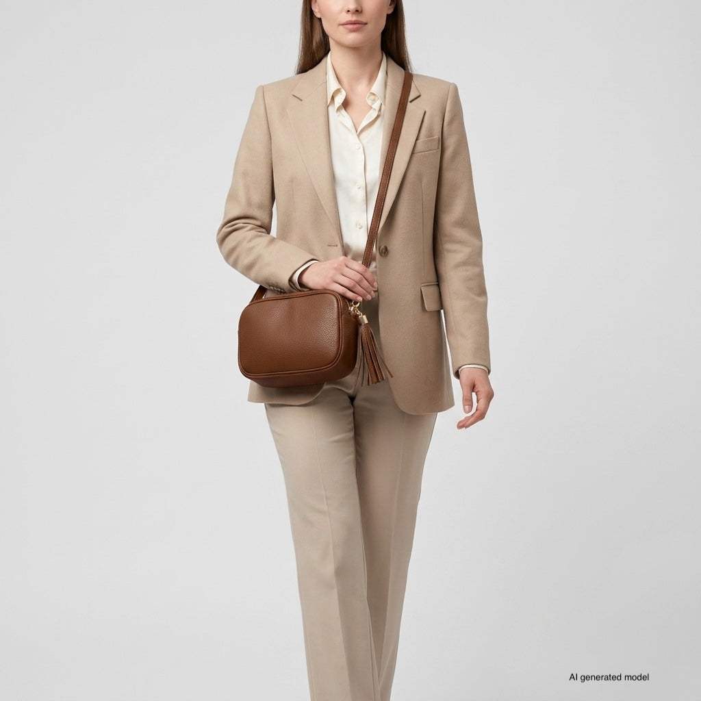 Italian Genuine Calf Leather Crossbody Bag 231302 - TAKEASY - Flyclothing LLC