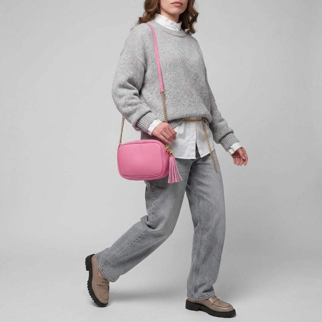 Italian Genuine Calf Leather Crossbody Bag 231302 - TAKEASY - Flyclothing LLC