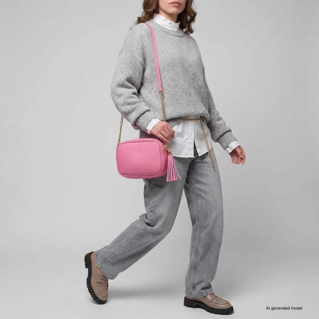 Italian Genuine Calf Leather Crossbody Bag 231302 - TAKEASY - Flyclothing LLC