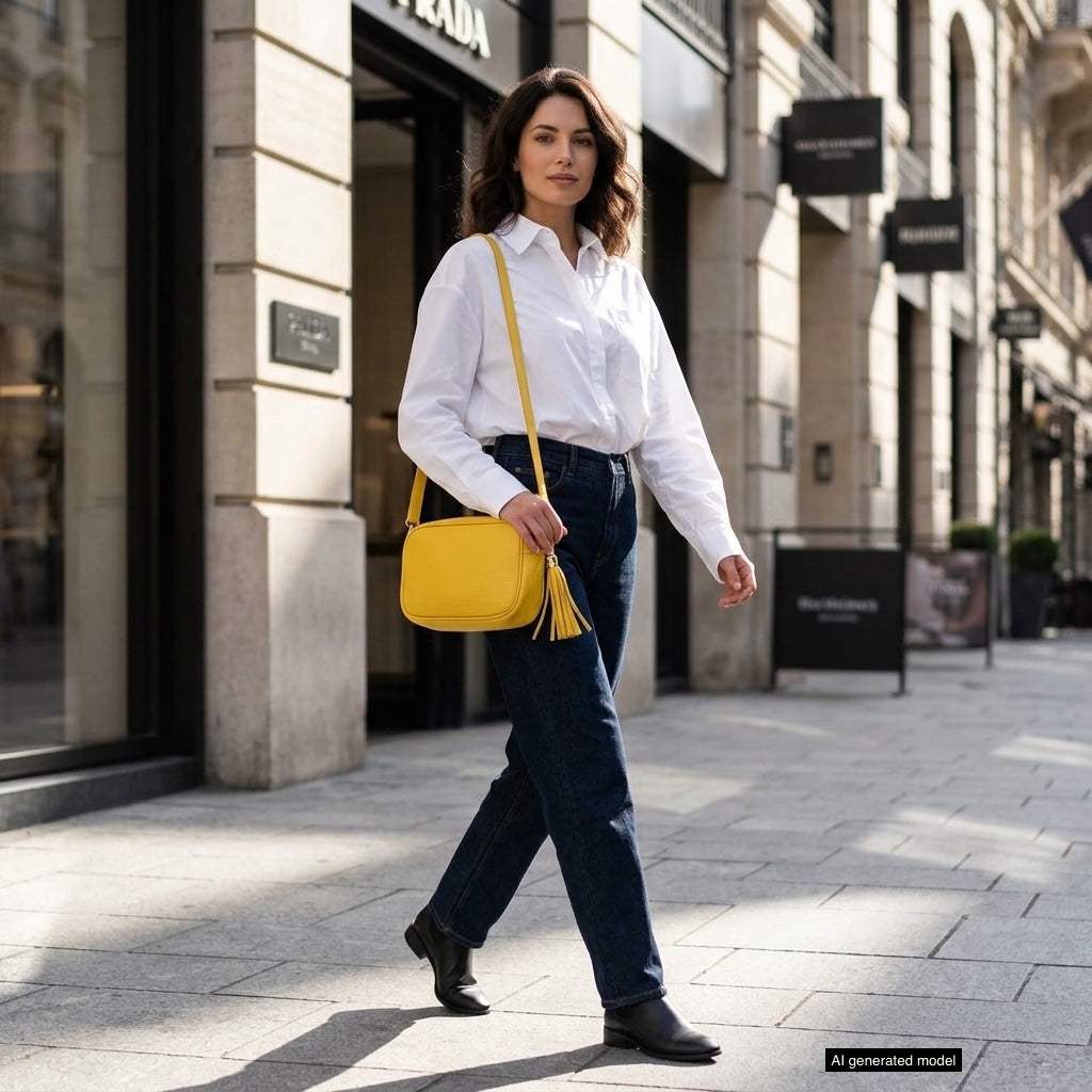 Italian Genuine Calf Leather Crossbody Bag 231302 - TAKEASY - Flyclothing LLC