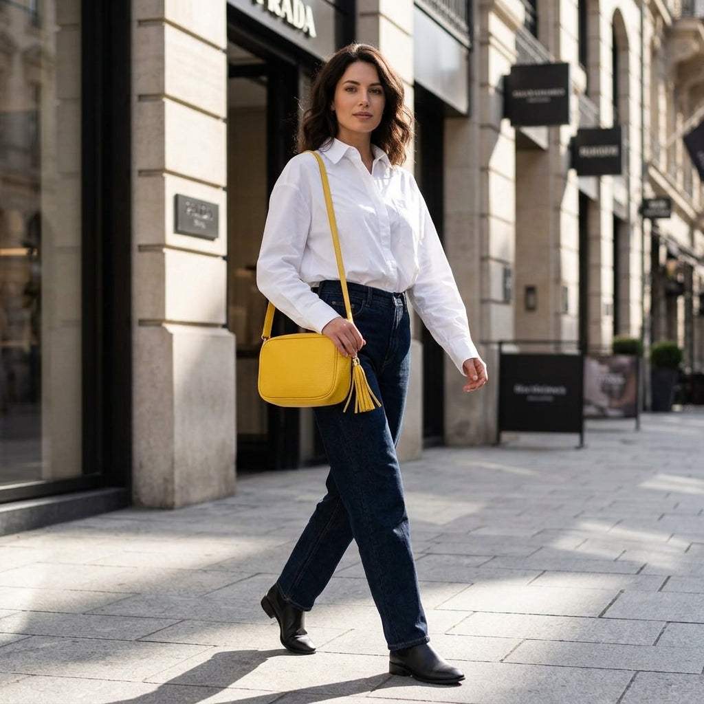 Italian Genuine Calf Leather Crossbody Bag 231302 - TAKEASY - Flyclothing LLC