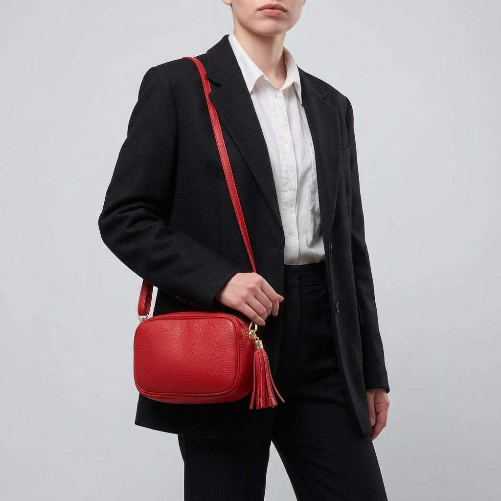 Italian Genuine Calf Leather Crossbody Bag 231302 - TAKEASY - Flyclothing LLC