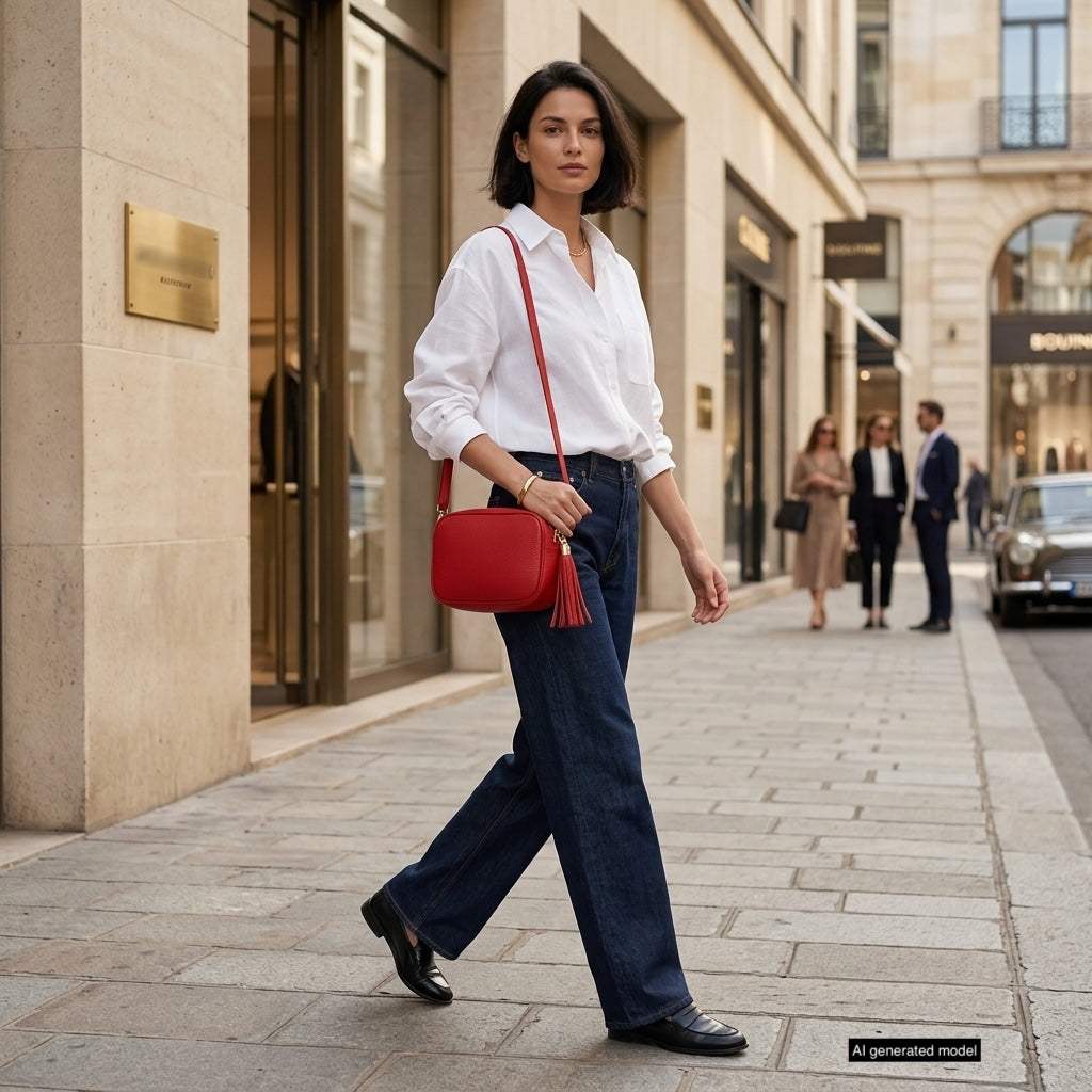 Italian Genuine Calf Leather Crossbody Bag 231302 - TAKEASY - Flyclothing LLC