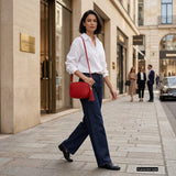 Italian Genuine Calf Leather Crossbody Bag 231302 - TAKEASY - Flyclothing LLC