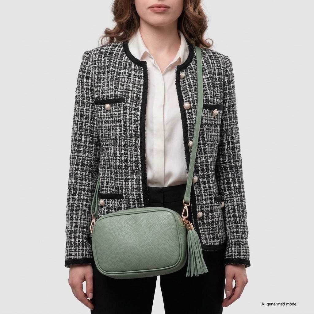Italian Genuine Calf Leather Crossbody Bag 231302 - TAKEASY - Flyclothing LLC
