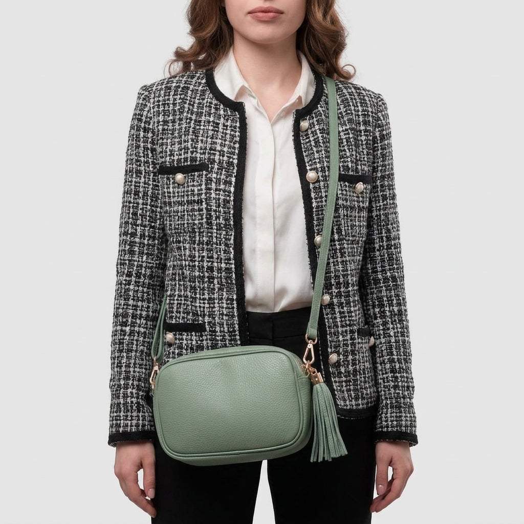 Italian Genuine Calf Leather Crossbody Bag 231302 - TAKEASY - Flyclothing LLC