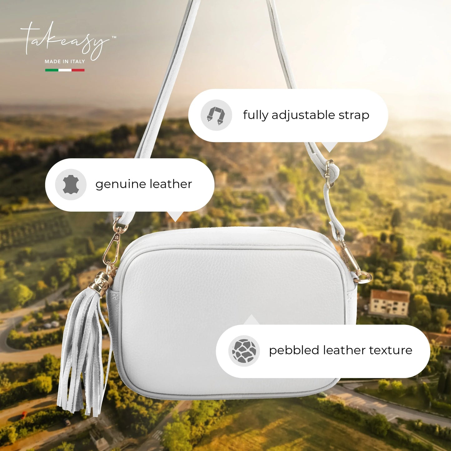 Calf Leather Crossbody Bag - TAKEASY - Flyclothing LLC