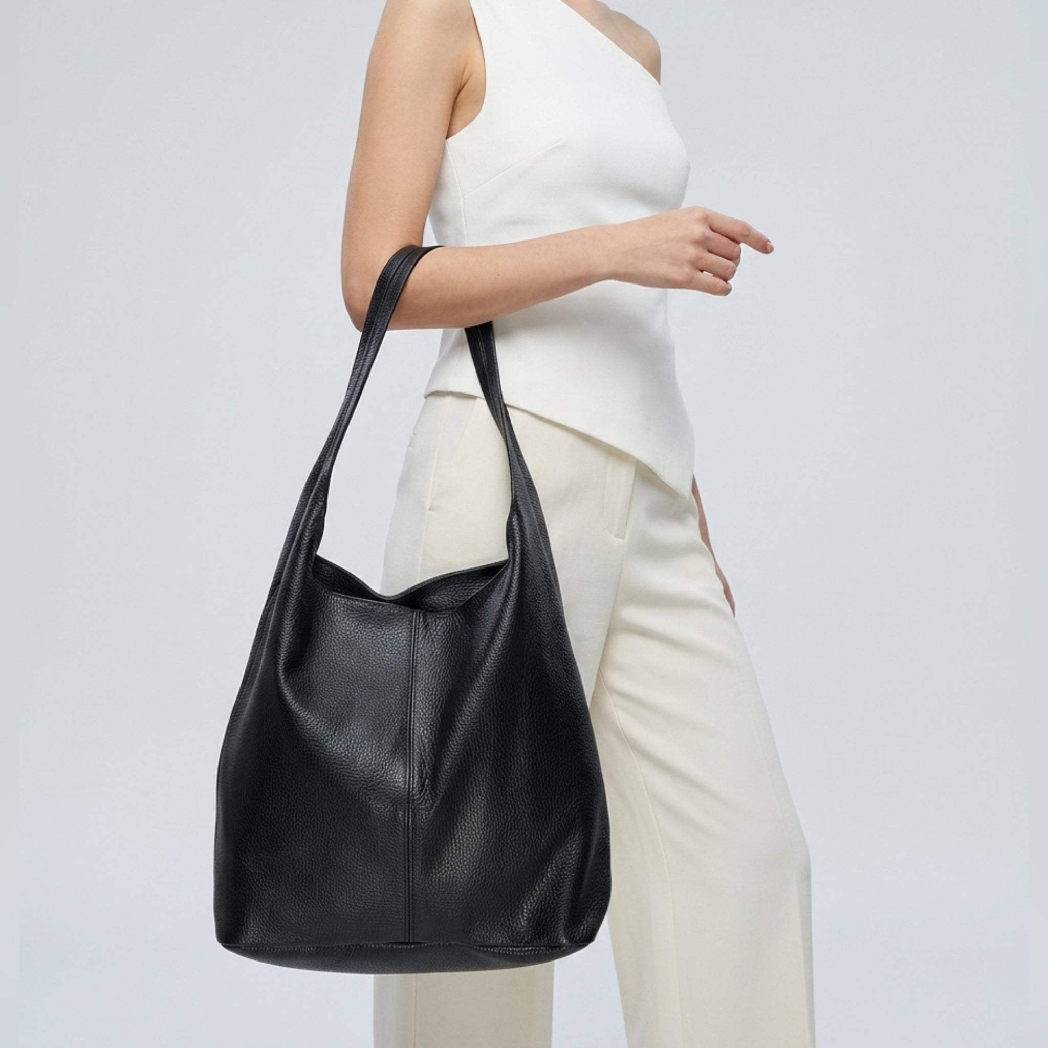 Italian Genuine Calf Leather Hobo Bag 011943 - TAKEASY - Flyclothing LLC
